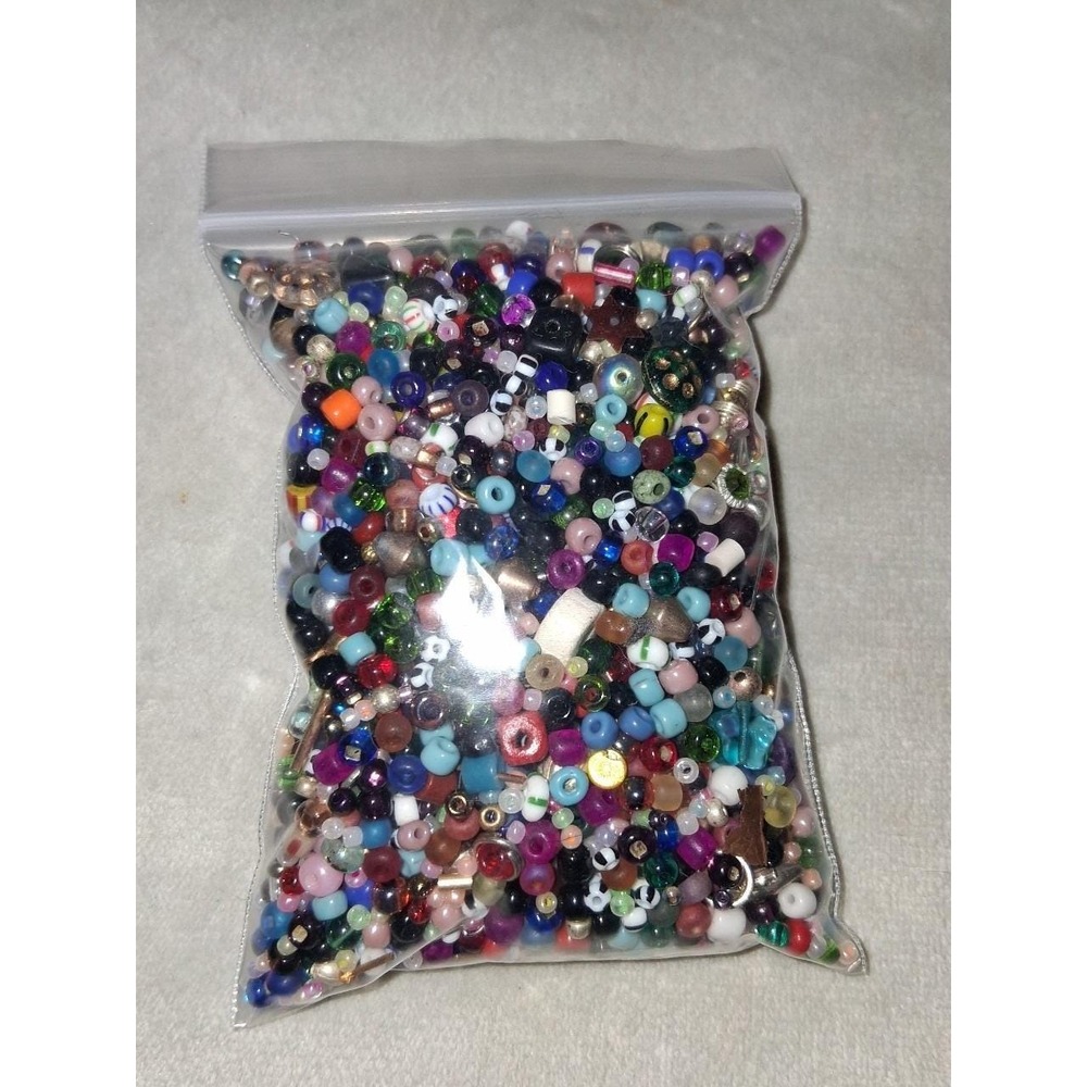 Mixed Bead Lot 6.2 Oz Glass Acrylic Seed Beads Jewelry Making Craft Supplies